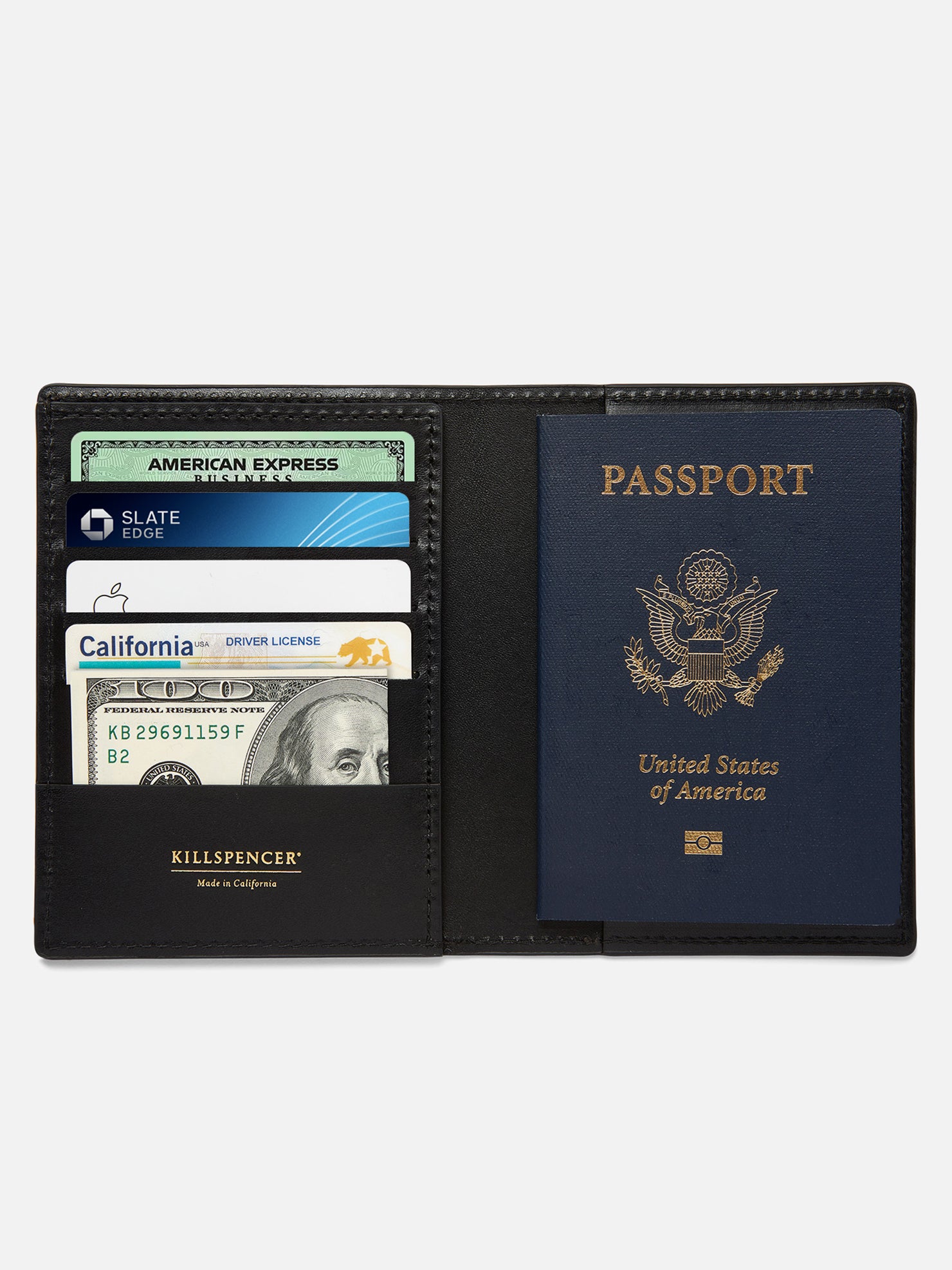 TRAVEL WALLET | KILLSPENCER® - Black Bullhide Leather